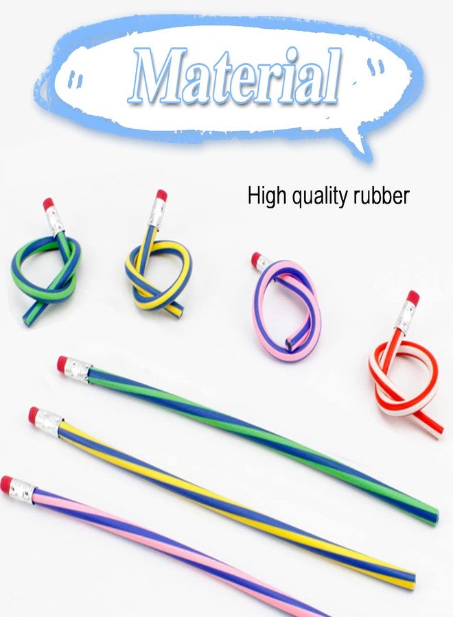 Blvochnnt 35 Pcs 7 Inch Flexible Soft Pencils, Magic Bend Colorful Stripe for Valentine's Day, Children's Day Gift, Students, Classroom Gifts, Back to School Supplies - Image 3
