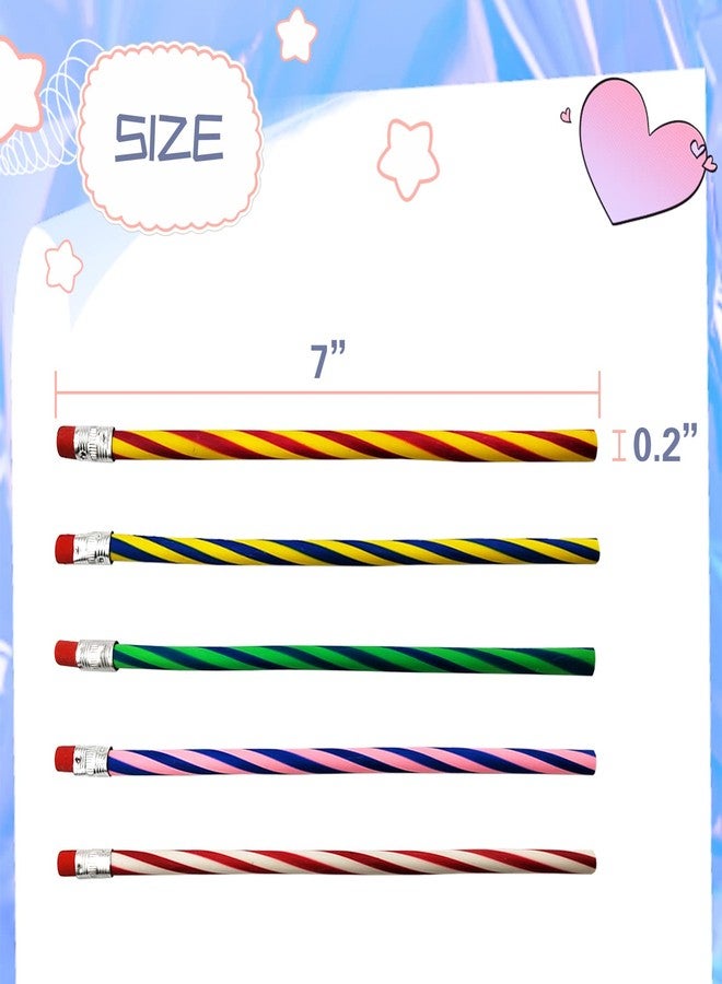 Blvochnnt 35 Pcs 7 Inch Flexible Soft Pencils, Magic Bend Colorful Stripe for Valentine's Day, Children's Day Gift, Students, Classroom Gifts, Back to School Supplies - Image 2