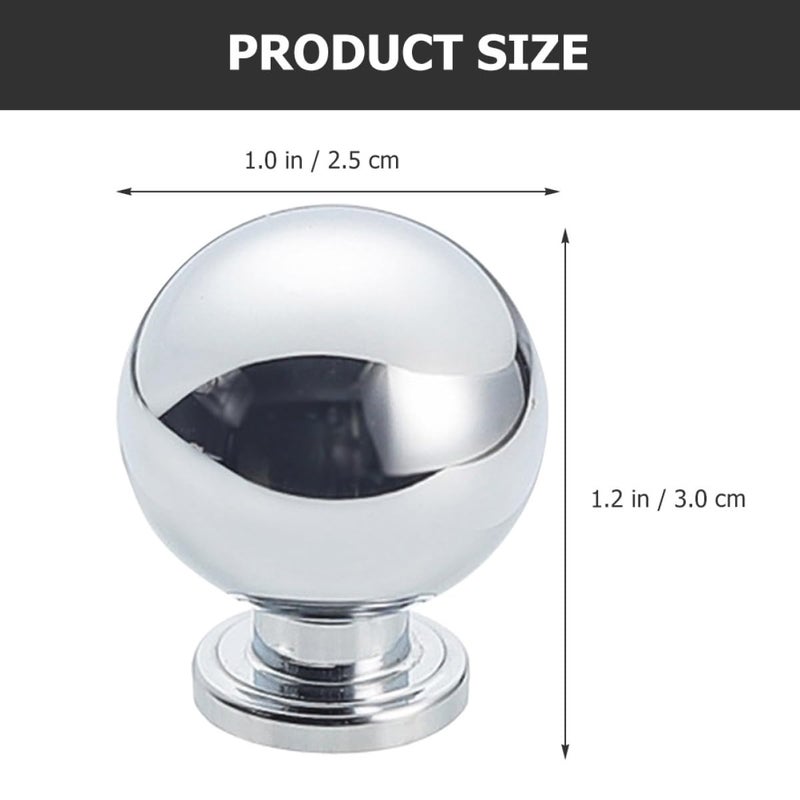 Brass Cabinet Knobs Round Ball Drawer Pulls Solid Metal Wardrobe Door Handles - Image 3