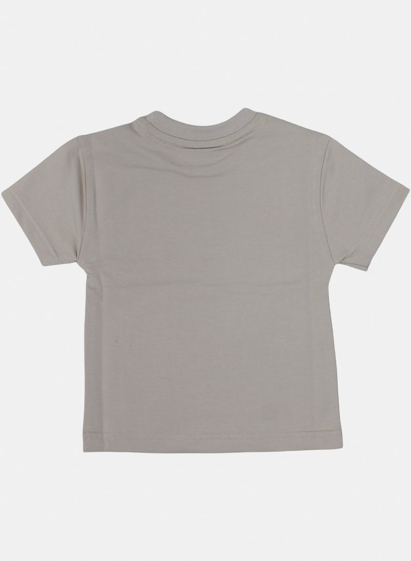 Berceau Baby Boys Cotton T-Shirt – Beige with Ice Cap Print – 1-2y - Image 2