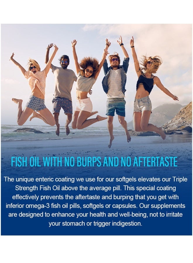 Omega Premium Omega 3 Fish Oil triple Strength Triglyceride EPA & DHA Heart Brain & Joint Support ardiovascular Support 120 Softgels Maintenance Norma Heart and Brain Function Pure Fish Oil - Image 3
