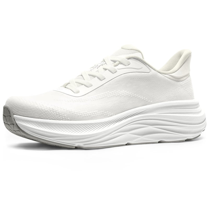 Vilanva Women's Walking Shoes Cushion Comfortable Running Tennis Shoes Non-Slip Workout Gym Athletic Breathable Fashion Sneakers (White 8.0) - Image 1