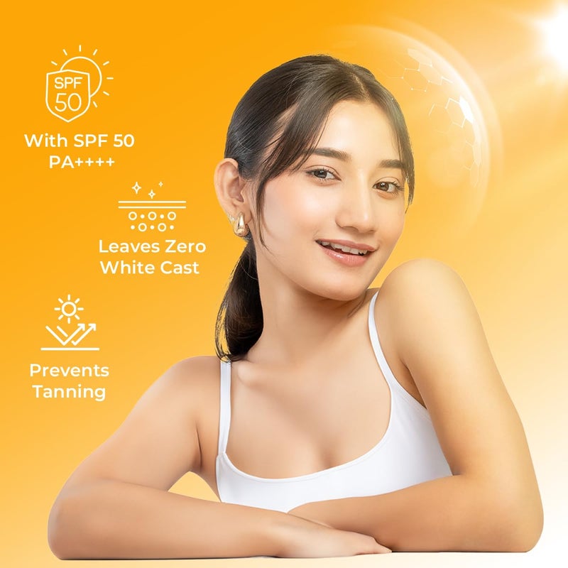 Pure Origin Korean Vitamin C Bright Boosting Light Gel Sunscreen 50 PA Pack of 3  lightweight nonsticky gel formula  no white cast  For Sun protection Bright Glowing and soft skin  For women and men  For all skin type  150 g - Image 3
