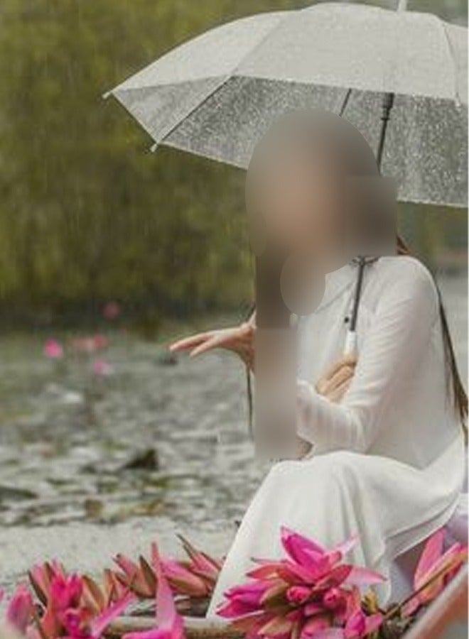 مظلة شفافة قابلة للطي خفيفة الوزن مقاومة للماء - Image 1