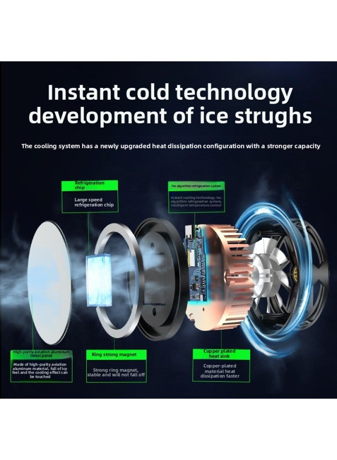 إسكدنيا مشعاع الهاتف المحمول S6 تبريد أشباه الموصلات على مستوى المرساة بث مباشر مصدر هادئ للغاية بالجملة اللون: S17 مشعاع أشباه الموصلات للبطارية - أسود (بطارية 2400 مللي أمبير + تبريد ثلاثي التروس + عمر بط - Image 4