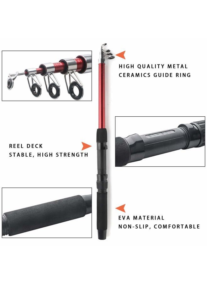 Mouhike 2PCS 5.9FT Collapsible Telescopic Fishing Rods, Spinning Reels, Fishing Lures, Hooks, Tackle Bag - All-in-one Fishing Gear Kit - Perfect for Beginners, Youth, Kids - Image 4