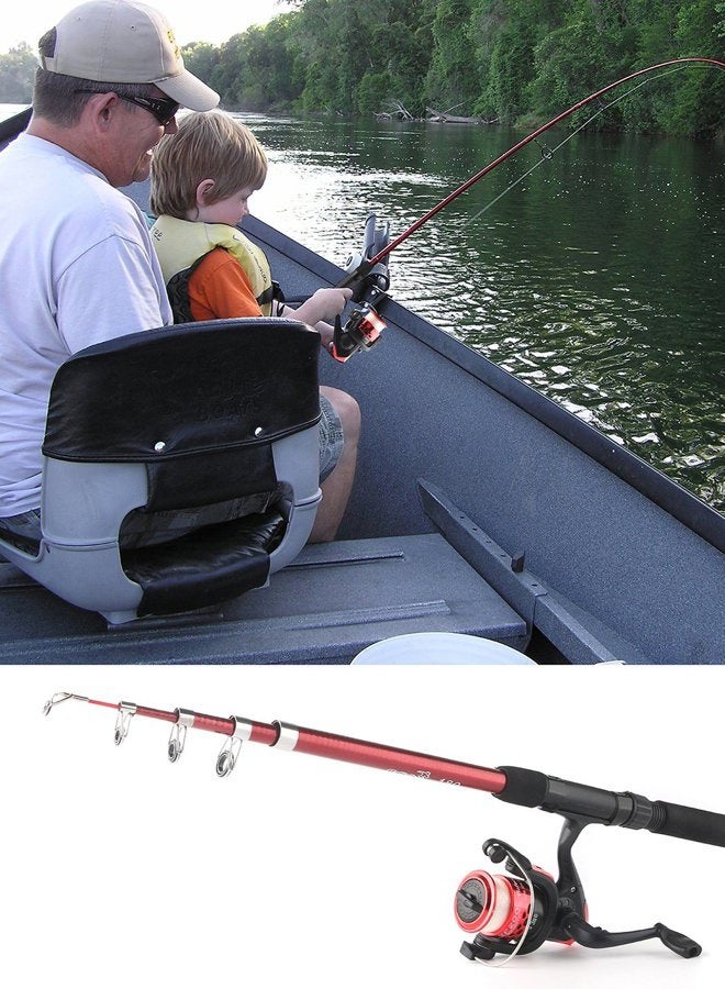 Mouhike 2PCS 5.9FT Collapsible Telescopic Fishing Rods, Spinning Reels, Fishing Lures, Hooks, Tackle Bag - All-in-one Fishing Gear Kit - Perfect for Beginners, Youth, Kids - Image 2