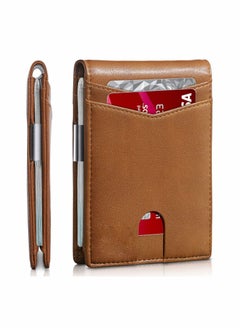 Wallet for Men Slim Larger Capacity with 12 Slots RFID Blocking Men's Minimalist Front Pocket Bifold Leather ID Window Gift Box