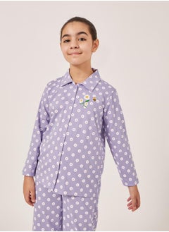 Styli All-Over Daisy Print Long Sleeve Shirt and Pyjama Set  - Image 3