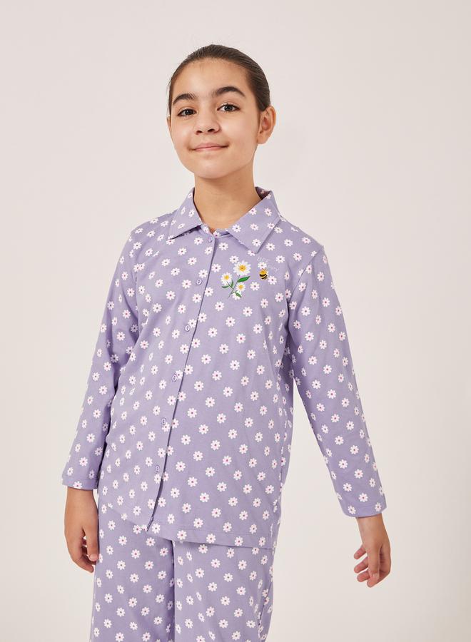 Styli All-Over Daisy Print Long Sleeve Shirt and Pyjama Set  - Image 3