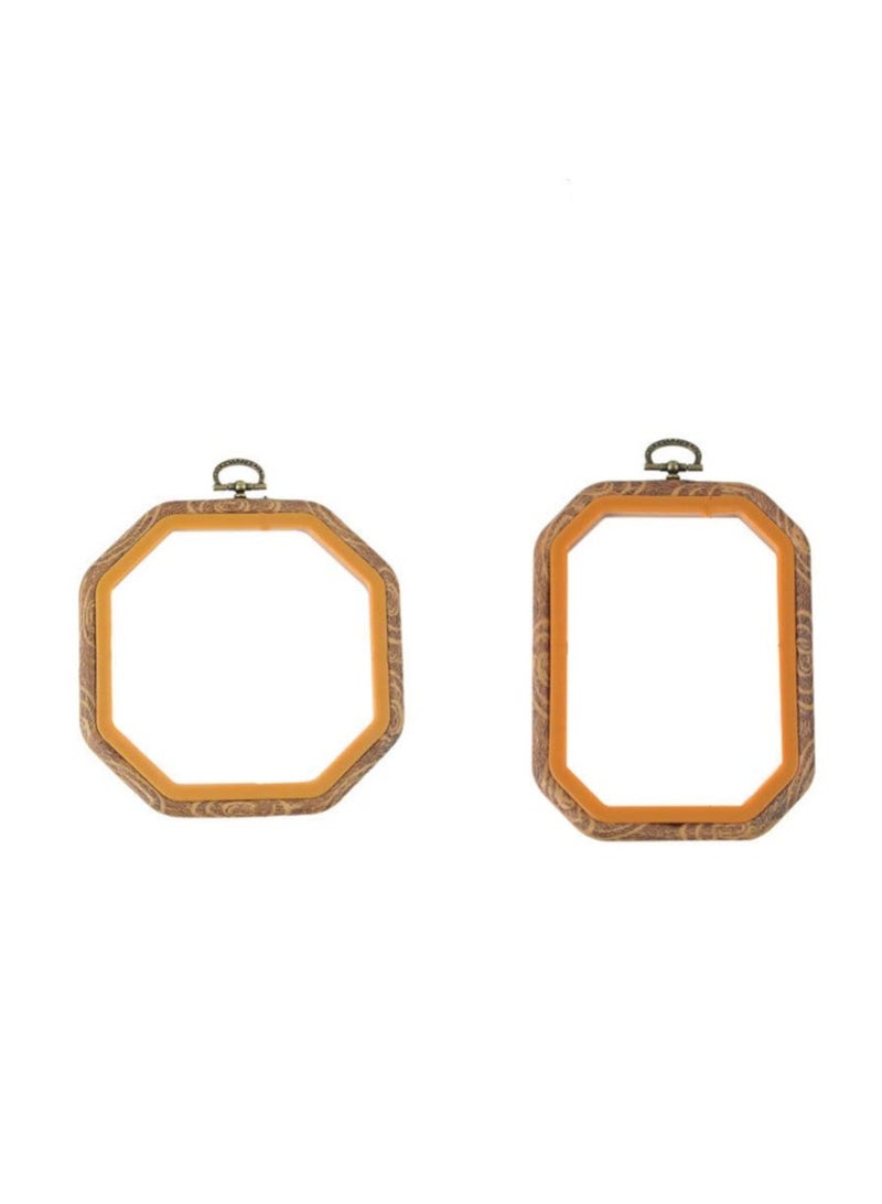 SYOSI 2pcs Embroidery Hoop Octagon Shape Cross Stitch Hoop Ring Imitated Wood Display Frame for Art Craft Handy Sewing and Hanging  - Image 1