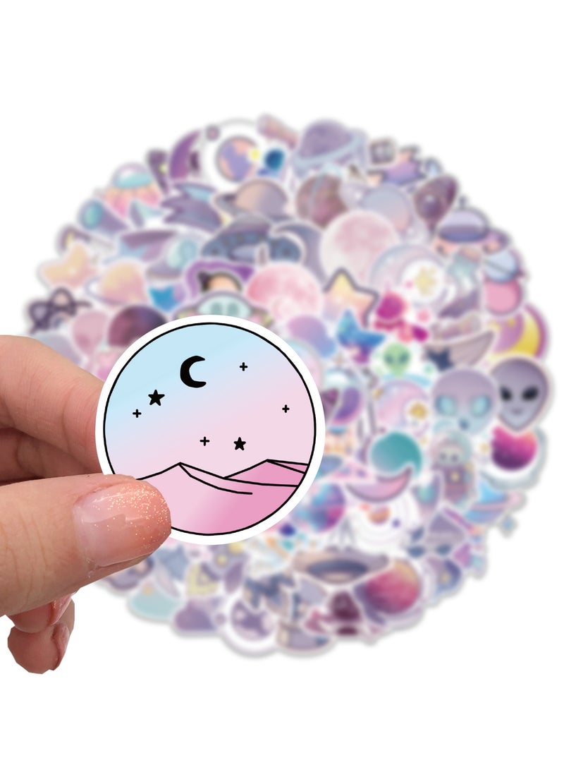 100 Pcs Space Stickers Purple Planet for Suitcase Skateboard Laptop Computer Water Bottles for Teen Kid Child Student - Image 4