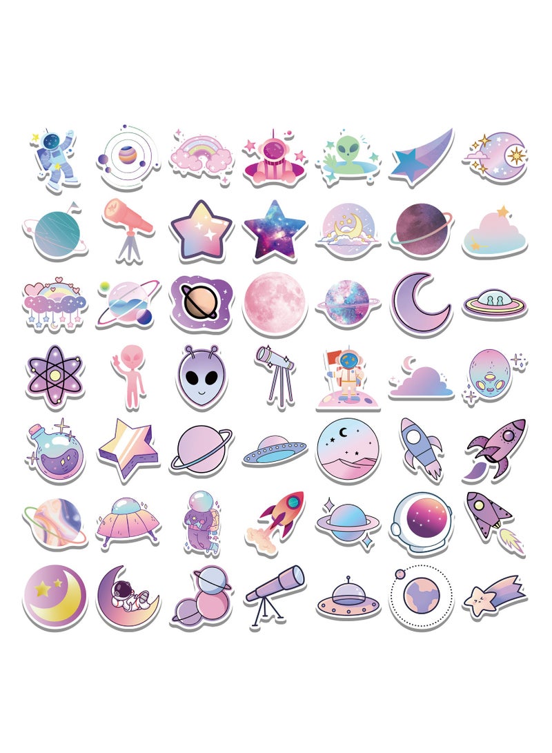 100 Pcs Space Stickers Purple Planet for Suitcase Skateboard Laptop Computer Water Bottles for Teen Kid Child Student - Image 2