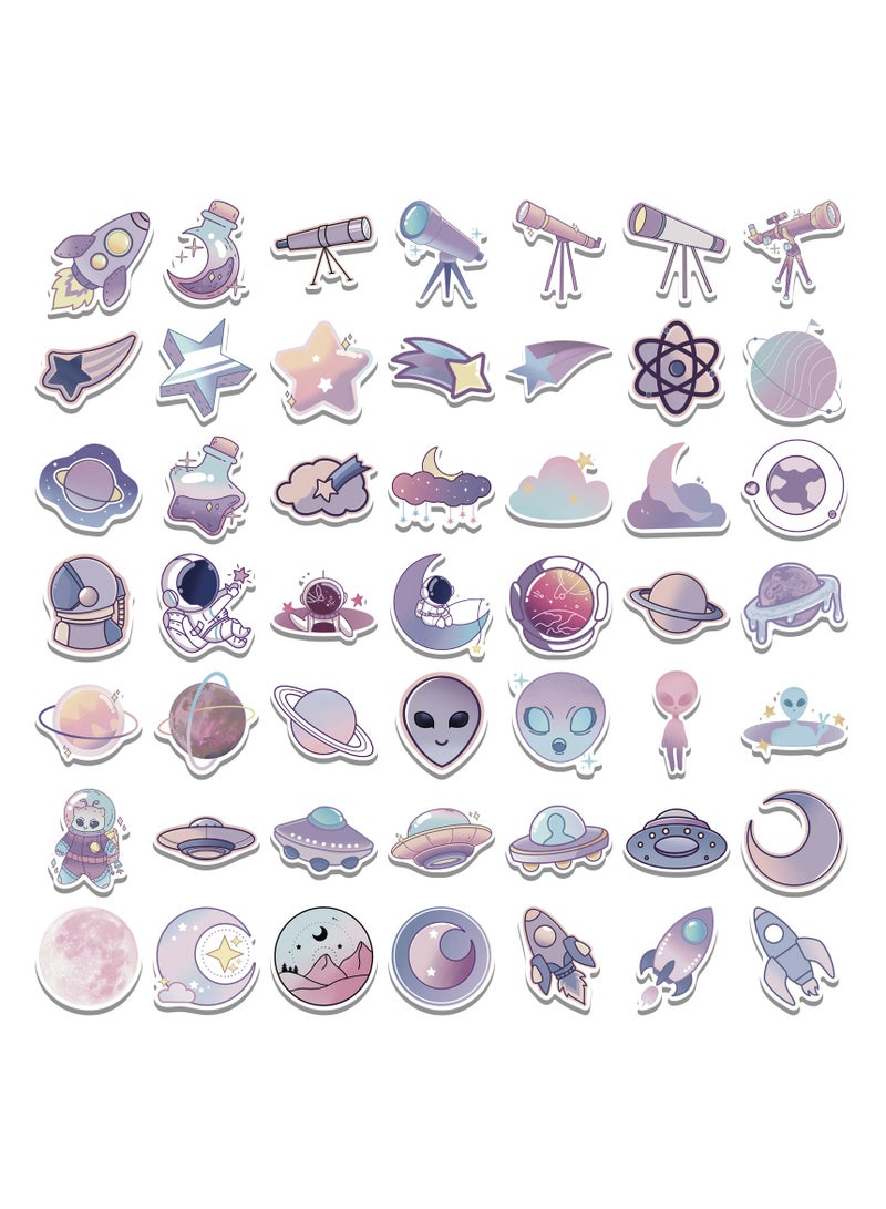 100 Pcs Space Stickers Purple Planet for Suitcase Skateboard Laptop Computer Water Bottles for Teen Kid Child Student - Image 3