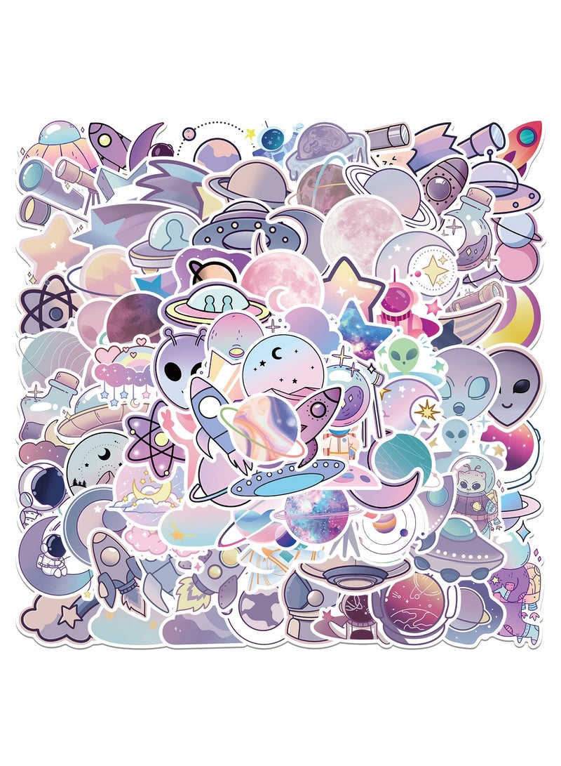 100 Pcs Space Stickers Purple Planet for Suitcase Skateboard Laptop Computer Water Bottles for Teen Kid Child Student - Image 5
