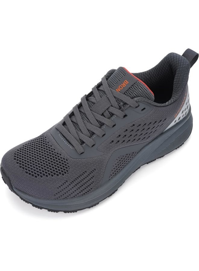 BRONAX Men's Wide Cushioned Supportive Road Running Shoes | Wide Toe Box | Rubber Outsole, Grey, 11 Wide - Image 1