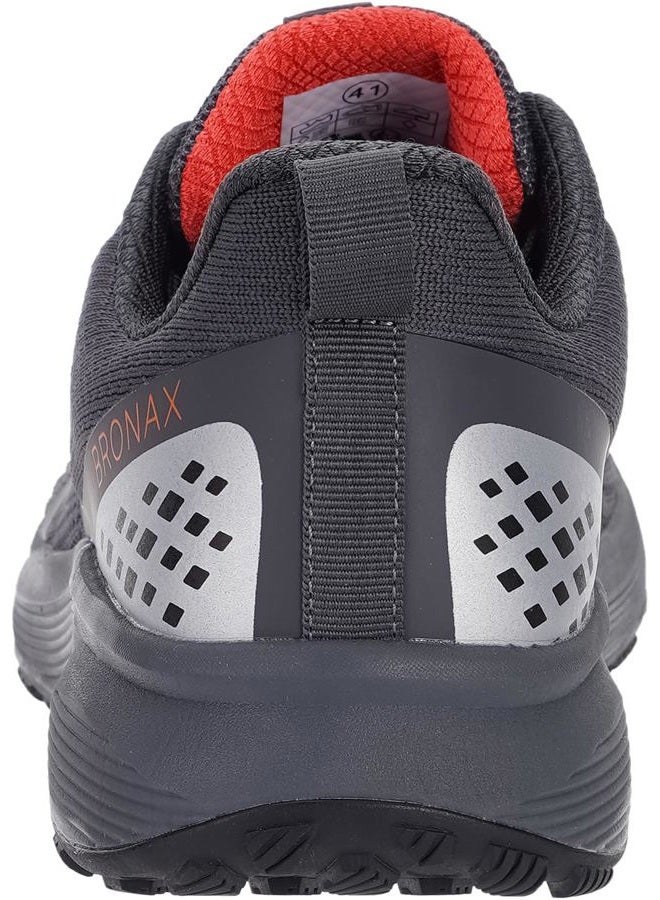 BRONAX Men's Wide Cushioned Supportive Road Running Shoes | Wide Toe Box | Rubber Outsole, Grey, 11 Wide - Image 4