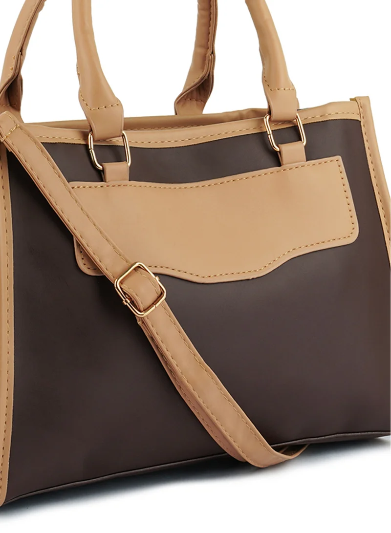London Rag Brown Block Tote Bag