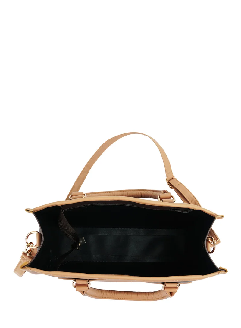 London Rag Brown Block Tote Bag
