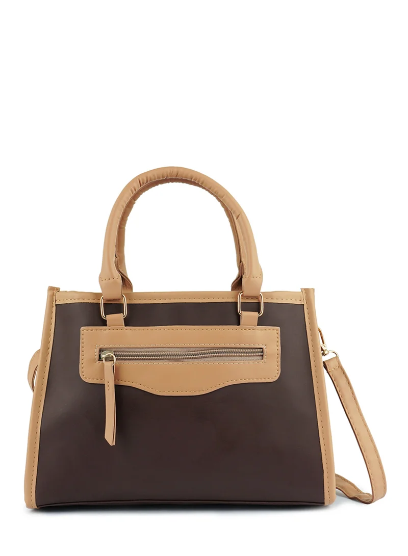 London Rag Brown Block Tote Bag