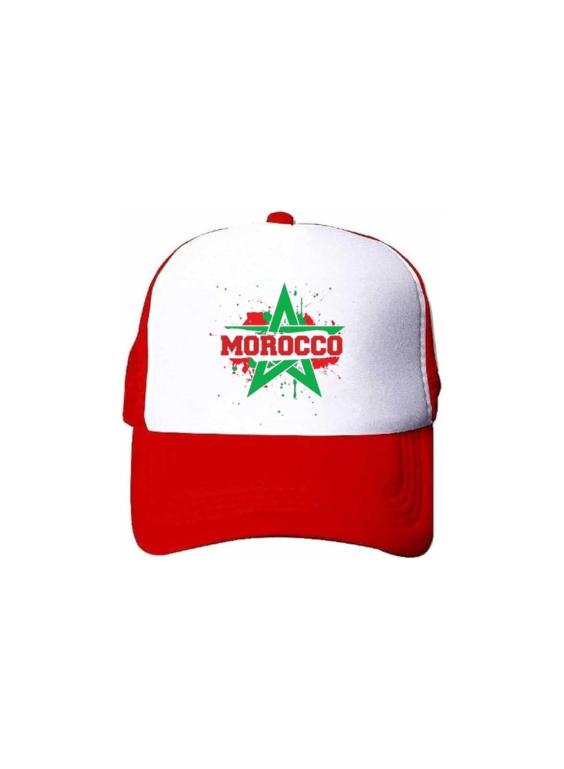 PRINTSHOP4ME Morocco Mesh Cap With Plastic Closure For Men And Women–Perfect For Sports,Outdoor Activities And Casual Wear–Great Gift For Morocco Fans And Events  - Image 1