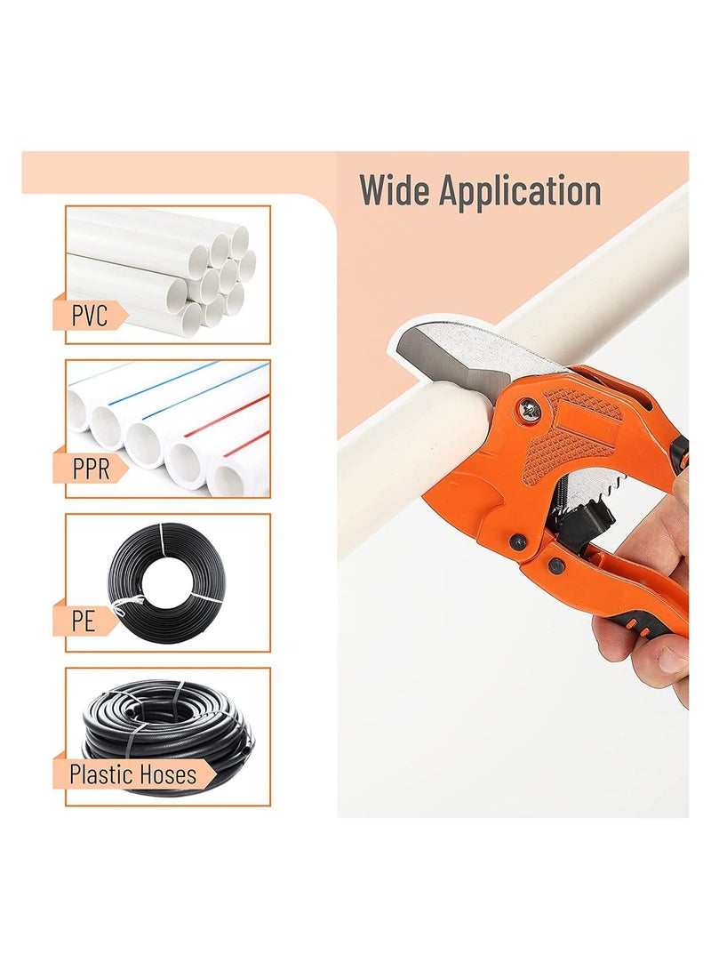 SYOSI قاطع أنبوب PVC، يقطع حتى 1-1/4، أداة قطع أنابيب PVC ذات السلسلة، قواطع أنابيب PVC، مقص أنابيب PVC، قاطع PVC، قاطع أنابيب بلاستيكية، قاطع أنابيب PEX، أداة قاطع PVC، قاطع PVC ذو السلسلة - Image 3