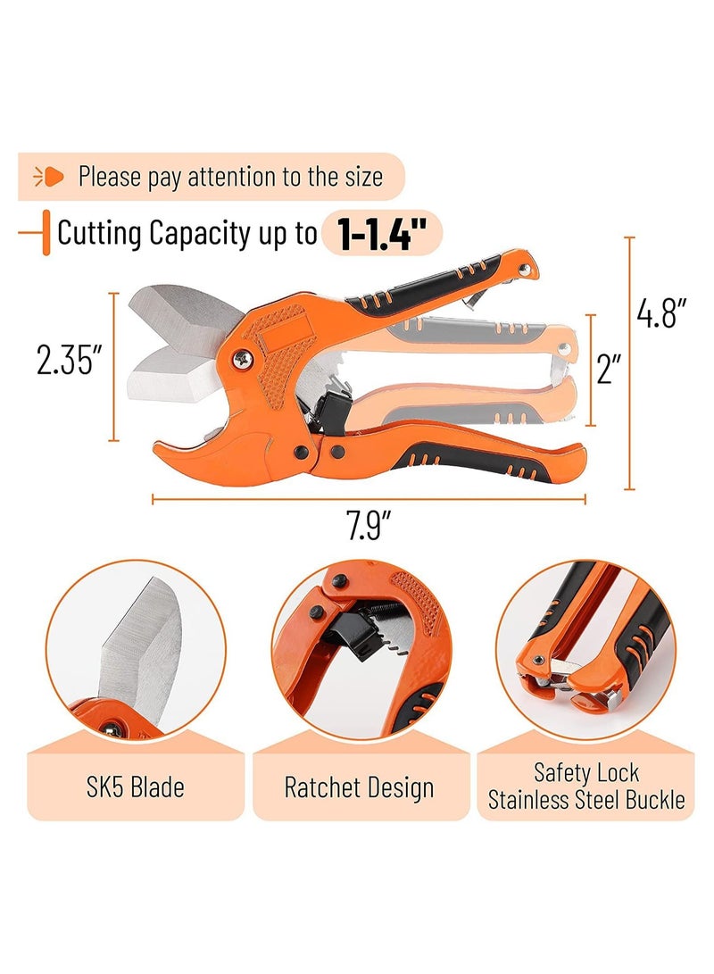 SYOSI قاطع أنبوب PVC، يقطع حتى 1-1/4، أداة قطع أنابيب PVC ذات السلسلة، قواطع أنابيب PVC، مقص أنابيب PVC، قاطع PVC، قاطع أنابيب بلاستيكية، قاطع أنابيب PEX، أداة قاطع PVC، قاطع PVC ذو السلسلة - Image 2
