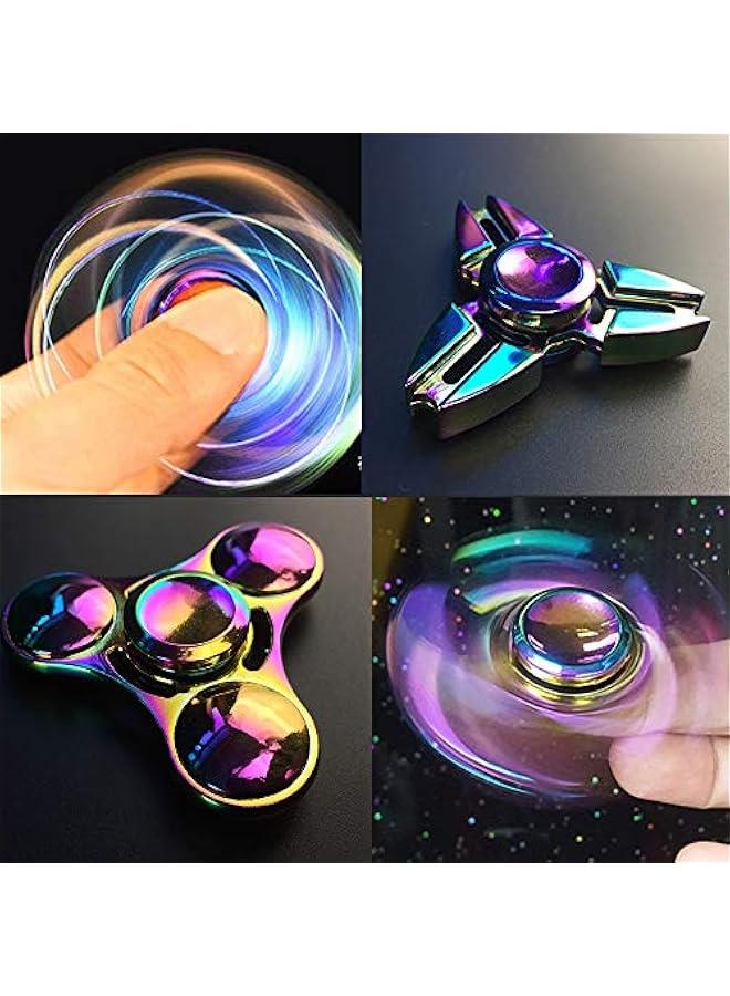 Rainbow Fidget Spinner Toys Metal 3 Pack Set, Small Handheld Finger Hand Spinners Fidgeting Toy for Kids Adults Spinning Top Focus Desk Toys Fingertip Gyro Party Favors Goody Bag Fillers Novelty Gift  - Image 5