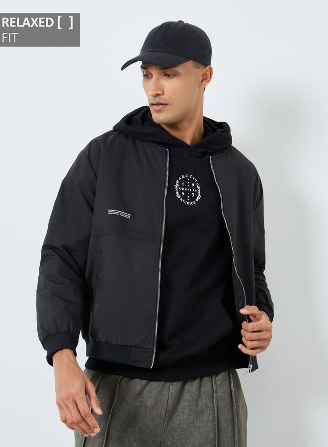 Styli Men Relaxed Fit Biker Jacket - Image 1