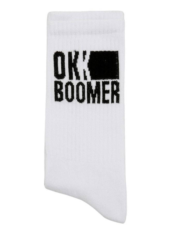 دوجو جوارب بيضاء نباتية للجنسين - تصميم OK Boomer. - Image 2