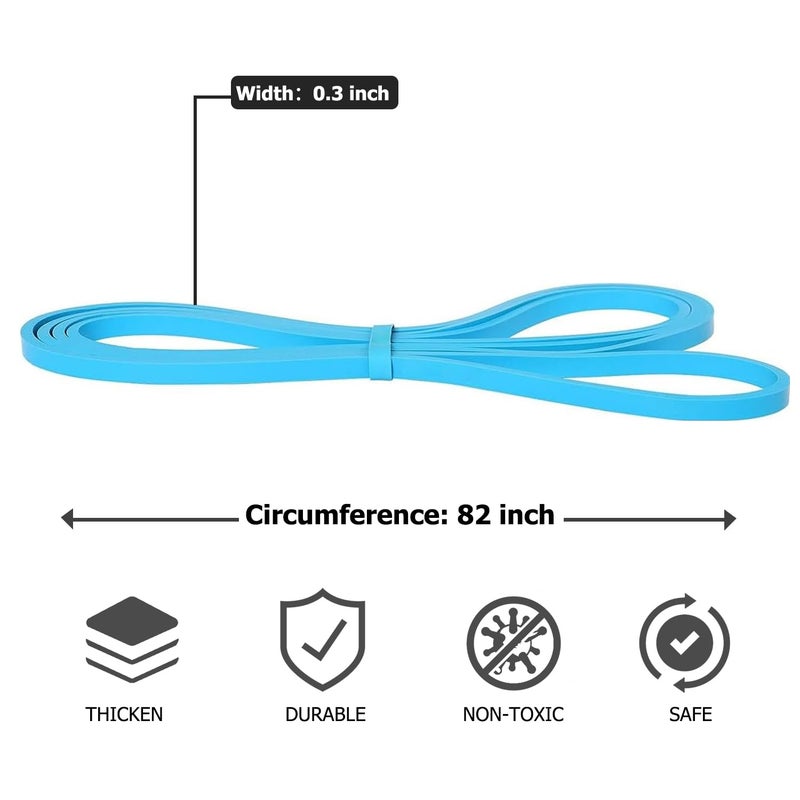 WSAKOUE Pull Up Bands, Resistance Bands, Pull Up Assistance Band Exercise Bands for Men & Women Working Out, Body Stretching, Physical Therapy, Muscle Training - Blue - Image 2