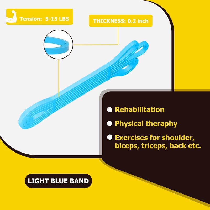 WSAKOUE Pull Up Bands, Resistance Bands, Pull Up Assistance Band Exercise Bands for Men & Women Working Out, Body Stretching, Physical Therapy, Muscle Training - Blue - Image 3