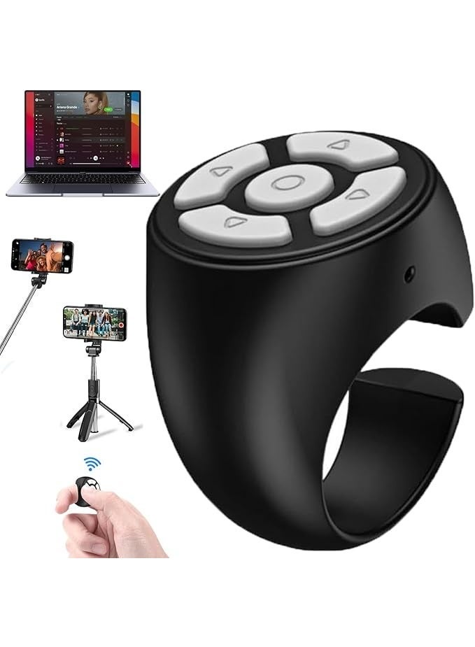 Rolling Bluetooth Remote Control, Fingertip Remote Control, Bluetooth Remote Control Tiktok Page Flipping Device, Selfie Video Recording Rolling Ring Clicker, Android Camera Shutter Remote Control iOS - Image 1
