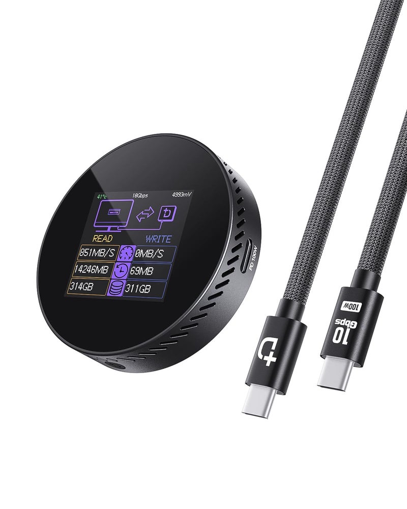 DOCKCASE Magnetic Visual M.2 2242 NVMe SSD Enclosure, 10Gbps USB 3.2 Type-C, 100W PD, 3s PLP Data Protection, Fits 2242/2230 NVMe PCIe, Compatible with MagSafe for iPhone 17/16/15 Pro Max ProRes - Image 1