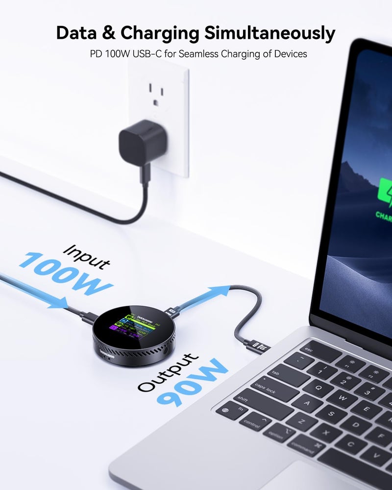 DOCKCASE Magnetic Visual M.2 2242 NVMe SSD Enclosure, 10Gbps USB 3.2 Type-C, 100W PD, 3s PLP Data Protection, Fits 2242/2230 NVMe PCIe, Compatible with MagSafe for iPhone 17/16/15 Pro Max ProRes - Image 4