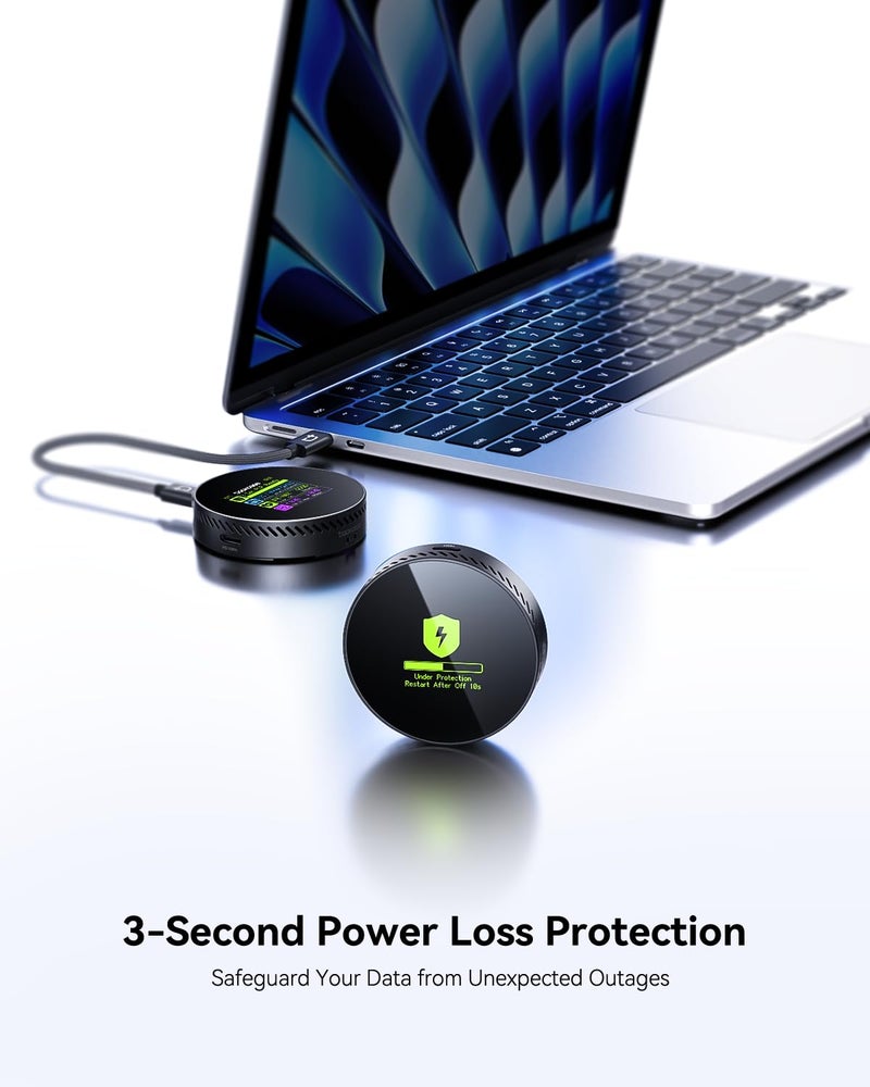 DOCKCASE Magnetic Visual M.2 2242 NVMe SSD Enclosure, 10Gbps USB 3.2 Type-C, 100W PD, 3s PLP Data Protection, Fits 2242/2230 NVMe PCIe, Compatible with MagSafe for iPhone 17/16/15 Pro Max ProRes - Image 5