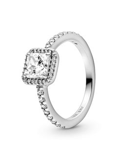 PANDORA raised heart ring in sterling silver with clear cubic zirconia
