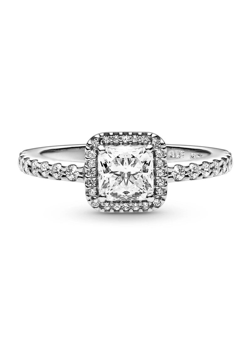 PANDORA - PANDORA raised heart ring in sterling silver with clear cubic zirconia - Image 1
