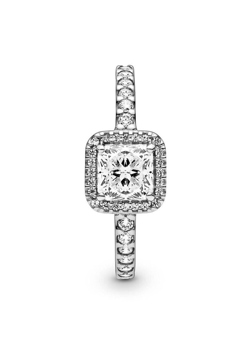 PANDORA - PANDORA raised heart ring in sterling silver with clear cubic zirconia - Image 1