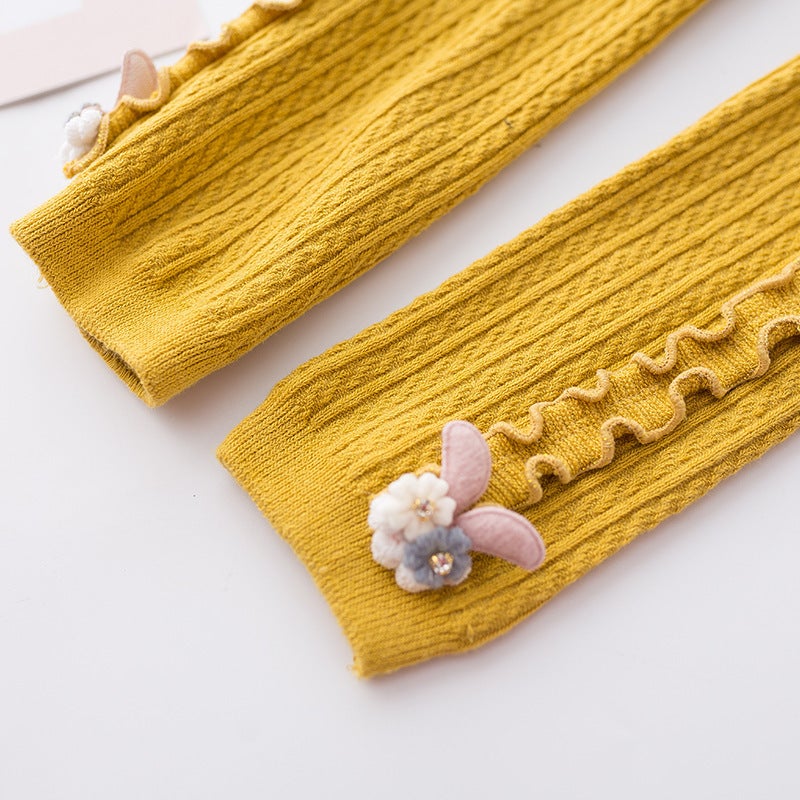 Children'S Leggings Side Ear Edge Small Children'S Socks Girls' Mid-Thick New Stylist Baby Pantyhose - Image 4
