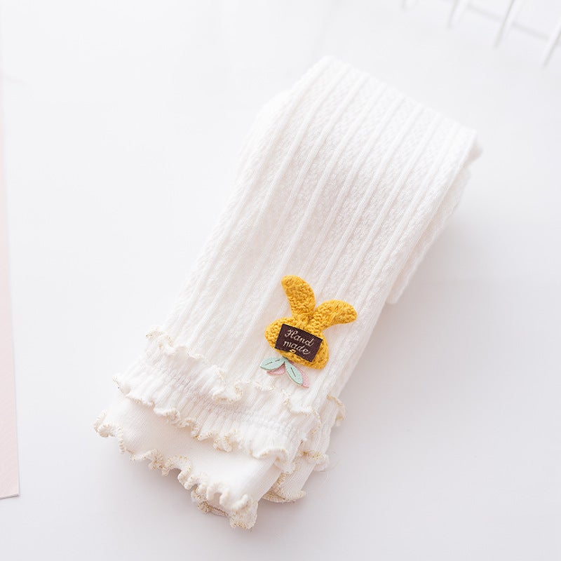 Children'S Leggings Side Ear Edge Small Children'S Socks Girls' Mid-Thick New Stylist Baby Pantyhose - Image 5