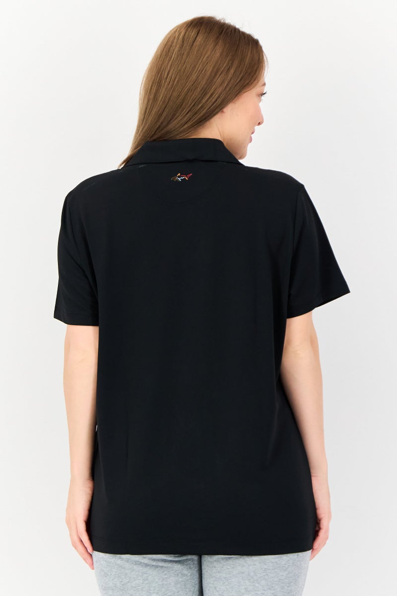 Greg Norman Women Sportswear Fit Short Sleeve Outdoor Polo Shirt, Black  - Image 4