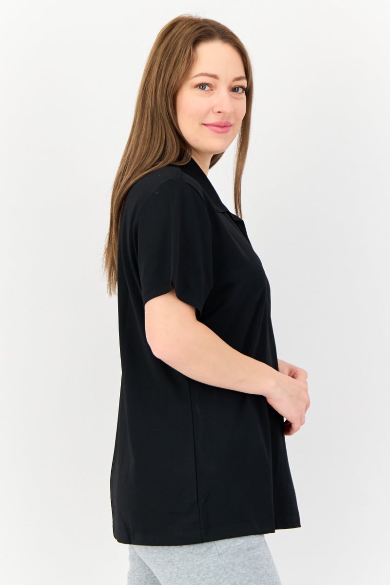 Greg Norman Women Sportswear Fit Short Sleeve Outdoor Polo Shirt, Black  - Image 2