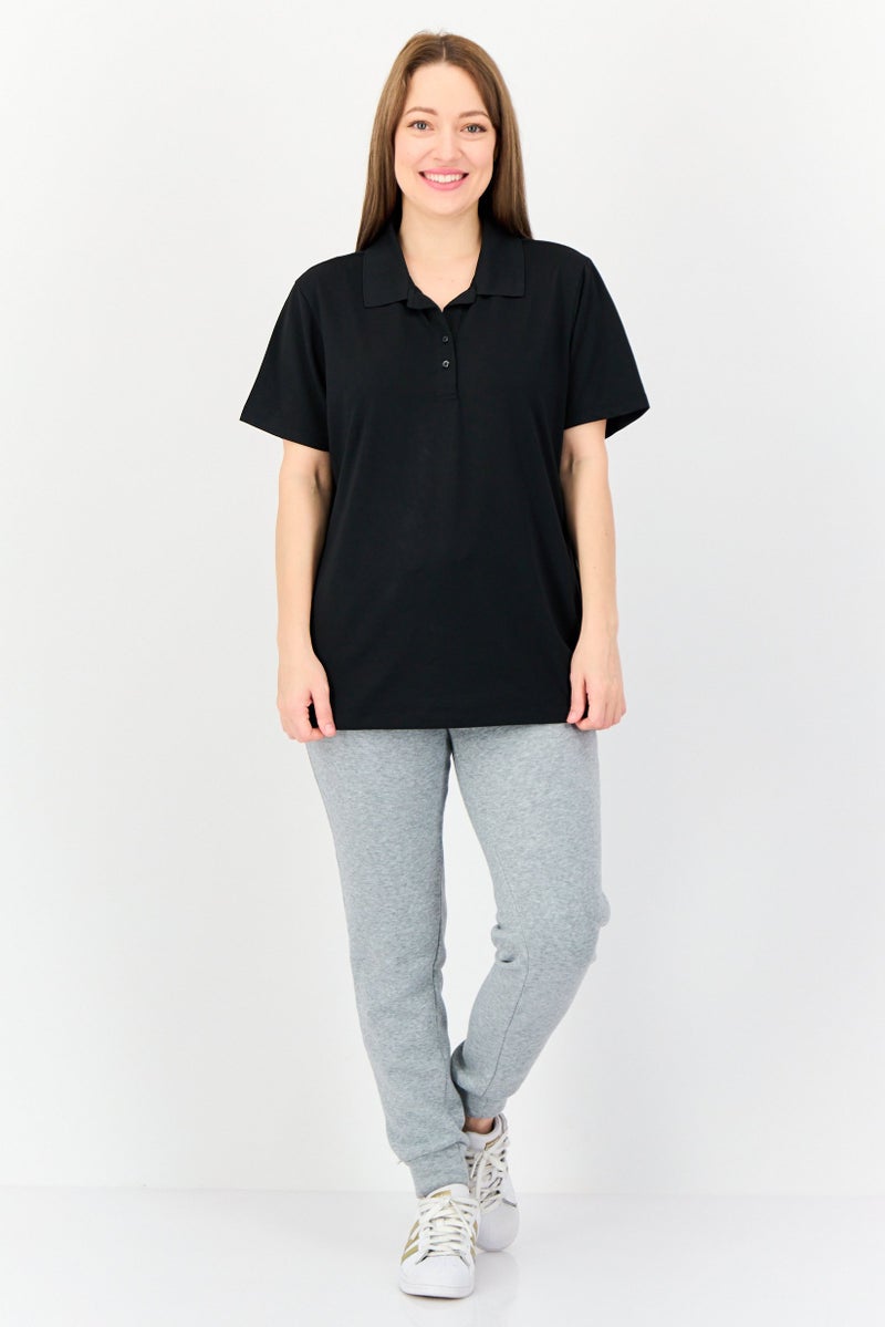 Greg Norman Women Sportswear Fit Short Sleeve Outdoor Polo Shirt, Black  - Image 3