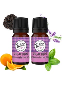 mEssentials Wild Essentials Uplifting 100% Pure Essential Oil Synergy Blend 2 Pack, 10ml, Use for Mood Boost, Motivation, Happiness, Optimism, Made and Bottled in The USA 
