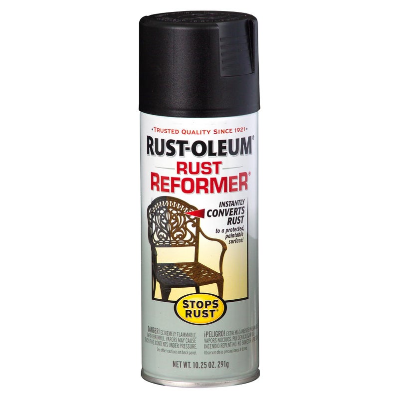 RUST-OLEUM رش طلاء رست-أوليوم 215215 لإصلاح الصدأ، 10.25 أونصة، أسود، 10 أونصة - Image 1