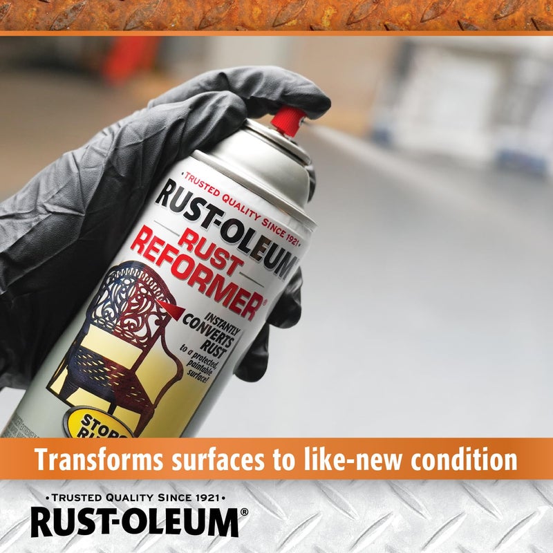 RUST-OLEUM رش طلاء رست-أوليوم 215215 لإصلاح الصدأ، 10.25 أونصة، أسود، 10 أونصة - Image 5