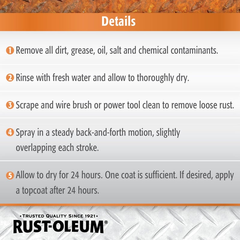 RUST-OLEUM رش طلاء رست-أوليوم 215215 لإصلاح الصدأ، 10.25 أونصة، أسود، 10 أونصة - Image 3