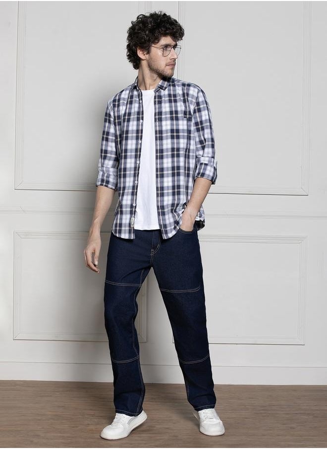 Dennis Lingo Men’s Dark Blue Relaxed Fit Jeans  - Image 1