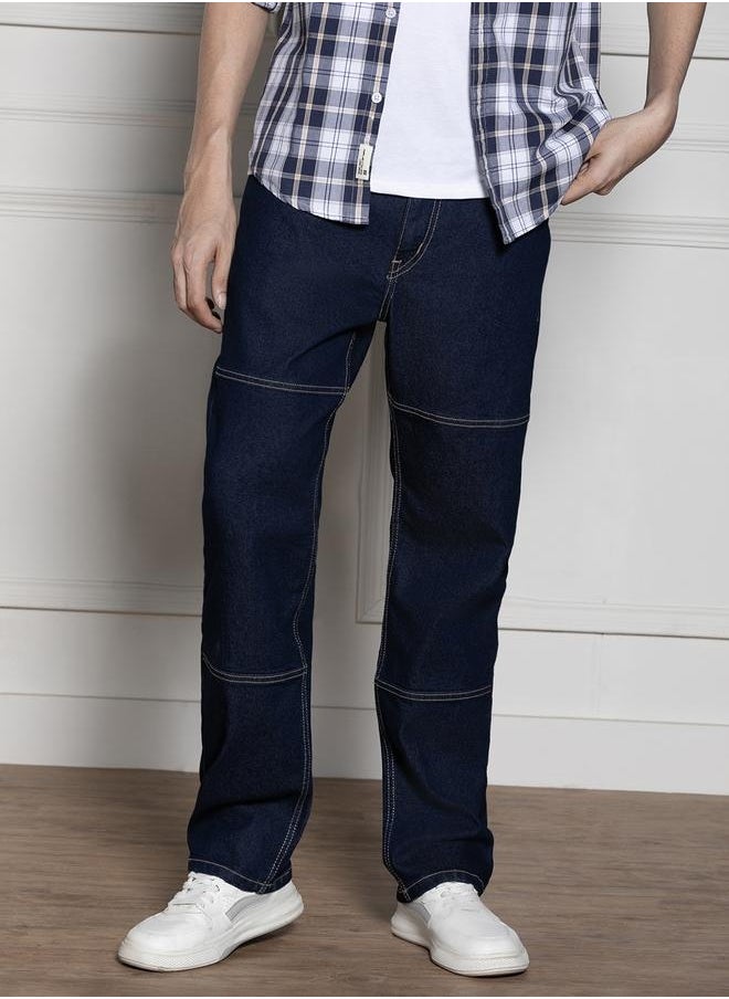 Dennis Lingo Men’s Dark Blue Relaxed Fit Jeans  - Image 5